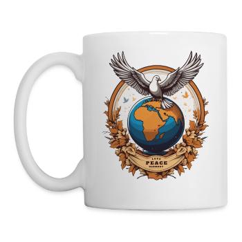 Paix mondiale sur Terre - Mug blanc - blanc - Gauche