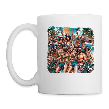 Sommerspaß am Strand von Mallorca - Tasse - Weiß - Links