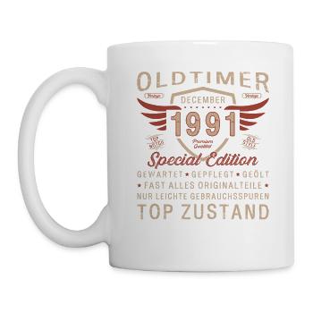 32. Geburtstag Oldtimer Dezember Jahrgang 1991 - Tasse - Weiß - Links