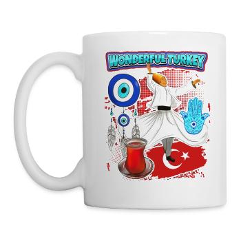 Turquie, Derviches, Thé Turc, Oeil Turc - Mug blanc - blanc - Gauche