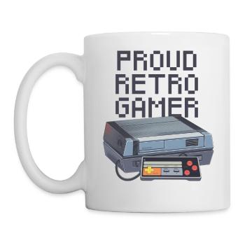Stolzer Retro Gamer - dunkel - Tasse - Weiß - Links