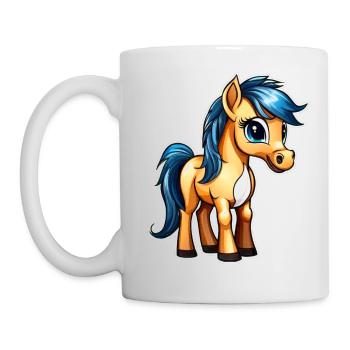 Niedliches kleines Pferd - Tasse - Weiß - Links