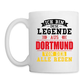 Stadt Dortmund Deutschland Legende Spruch - Tasse - Weiß - Links