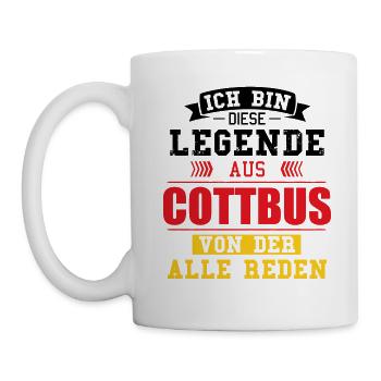 Stadt Cottbus Deutschland Legende Spruch - Tasse - Weiß - Links
