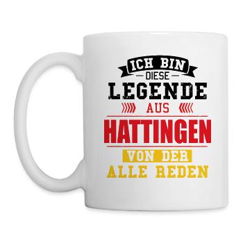 Stadt Hattingen Deutschland Legende Spruch - Tasse - Weiß - Links