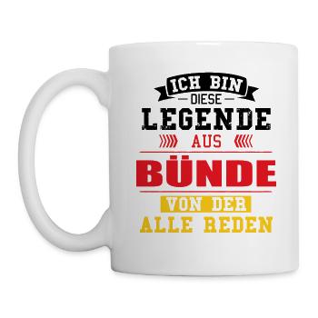 Stadt Bünde Deutschland Legende Spruch - Tasse - Weiß - Links