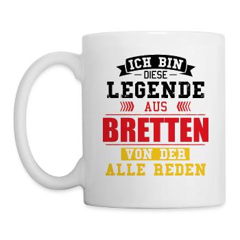 Stadt Bretten Deutschland Legende Spruch - Tasse - Weiß - Links