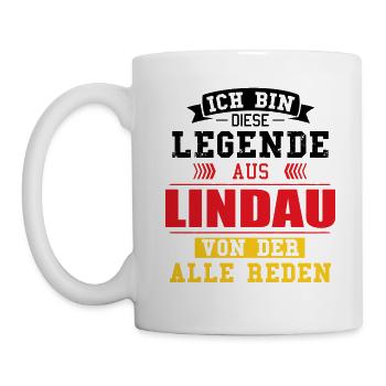 Stadt Lindau Deutschland Legende Spruch - Tasse - Weiß - Links