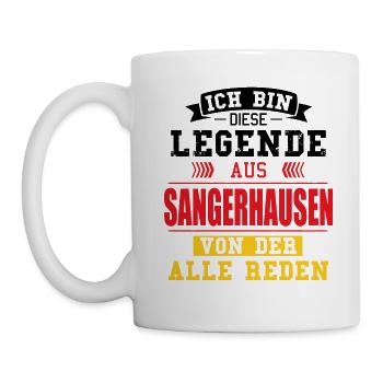 Stadt Sangerhausen Deutschland Legende Spruch - Tasse - Weiß - Links
