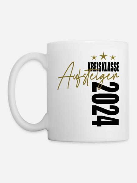 Aufsteiger Kreisklasse 2024 Aufstiegstrikot - Tasse - Weiß