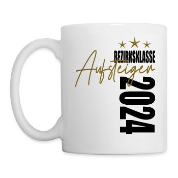 Aufsteiger Bezirksklasse 2024 Aufstiegstrikot - Tasse - Weiß - Links