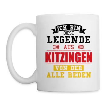 Stadt Kitzingen Deutschland Legende Spruch - Tasse - Weiß - Links