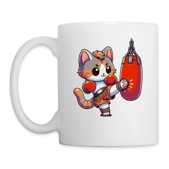 Muay Thai Boxing, Thai Boxing Kickboxen Kickboxer - Tasse - Weiß - Links