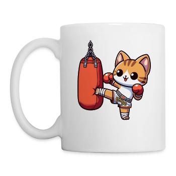 Muay Thai Boxing, Thai Boxing Kickboxen Kickboxer - Tasse - Weiß - Links