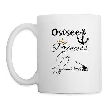 Princesse de la mer Baltique-Ancre de princesse de la mer Baltique et mouette - Mug blanc - blanc - Gauche