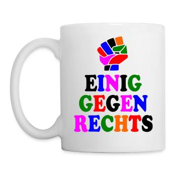 Einig gegen rechts - Tasse - Weiß - Links