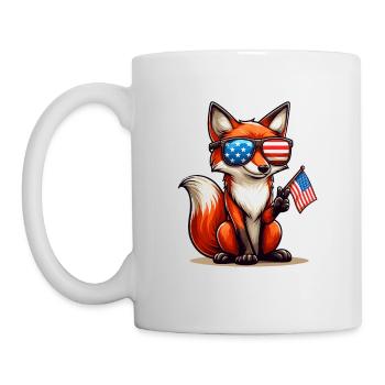Fox America Independence Day 4th of July Funny - Mug - white - Left