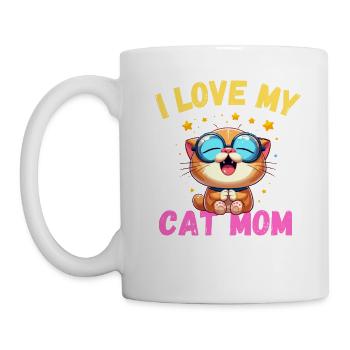 Chats, Maman, Chat, Maman, Fête Des Mères, Mignon, Miaou - Mug blanc - blanc - Gauche