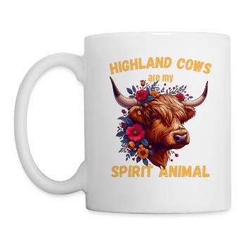 Vache, Highlands Écossais, Boeuf, , Animal, Âme - Mug blanc - blanc - Gauche