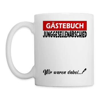 Junggesellenabschied Gästebuch Bräutigam - Tasse - Weiß - Links