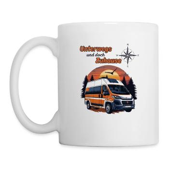 Camping, campervan, campervan, saying-on the road ... - Mug - white - Left
