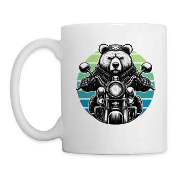 Motocycliste Motard Motard Grizzly Bear Drôle - Mug blanc - blanc - Gauche