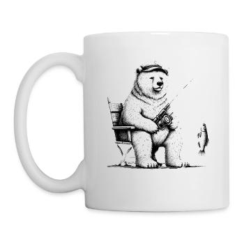 Bear Fishing Rod Fishing Fishing Father's Day Hobby Fish - Mug - white - Left
