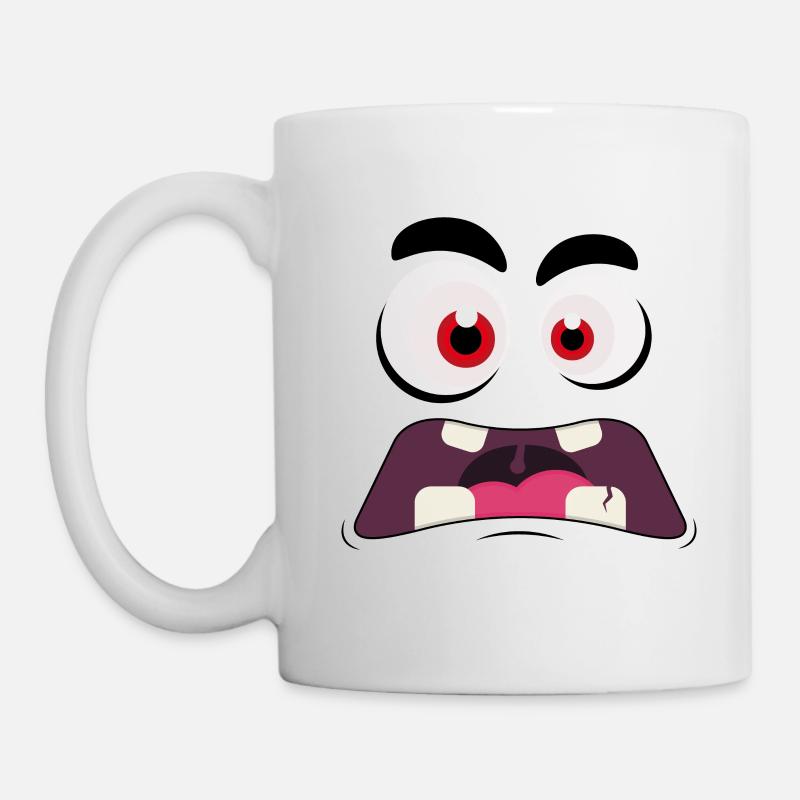 Visage de monstre - Mug blanc - blanc