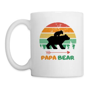 Father Dad Bear Father's Day Bear Retro Kid Cute - Mug - white - Left