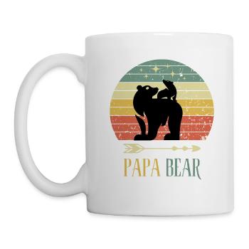 Papa Papa Ours Fête des Pères Ours Retro Kid Offspring - Mug blanc - blanc - Gauche