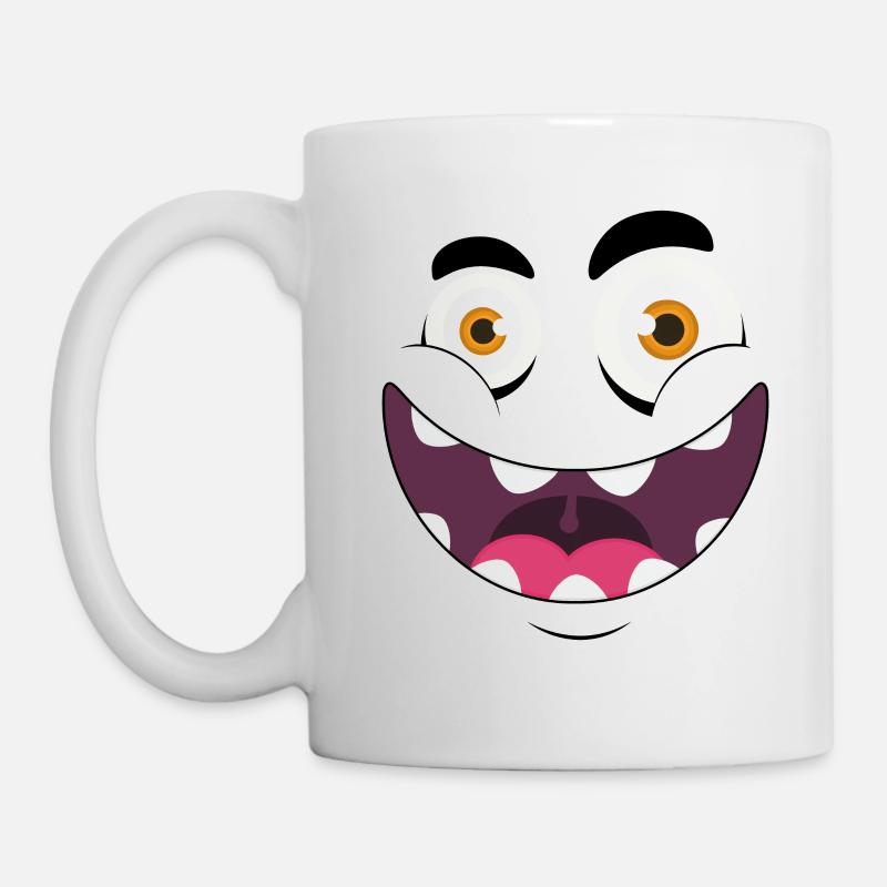 Visage de monstre - Mug blanc - blanc