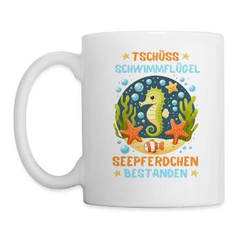 Seepferdchen Seestern Meer Schwimmbad Kinder Fun - Tasse - Weiß - Links