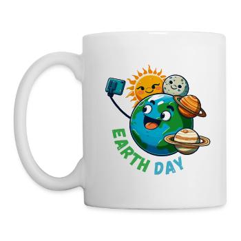 Happy Earth Day Earth Globe Environment Nature Selfie - Mug - white - Left
