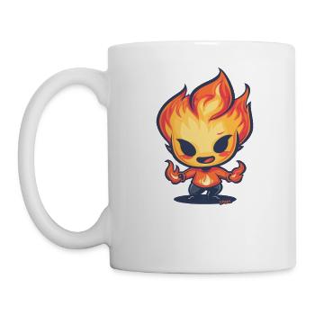 Flammende Flammen: Anime-Charakter - Tasse - Weiß - Links