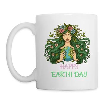 Happy Earth Day Mother Earth Nature Environment Globe - Mug - white - Left