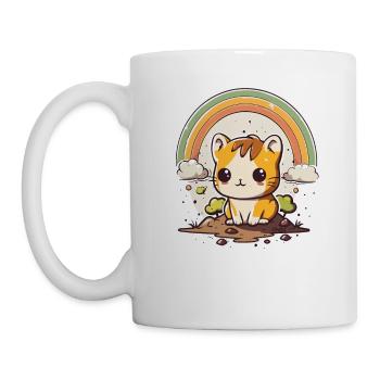 Des nuages, des hamsters et des arcs-en-ciel mignons - Mug blanc - blanc - Gauche