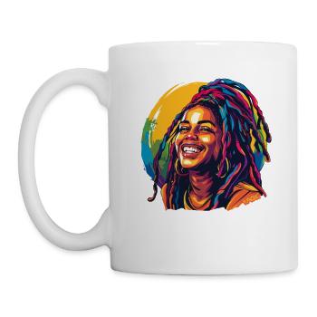 Smiling Jamaica Rastafarian Woman - Mug - white - Left