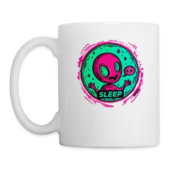 Little happy alien, sleeping - Mug - white - Left