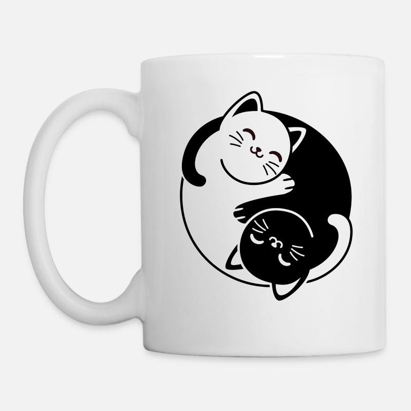 Chats Yin et Yang - Mug blanc - blanc