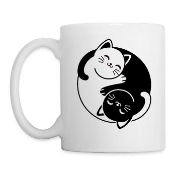 Chats Yin et Yang - Mug blanc - blanc - Gauche