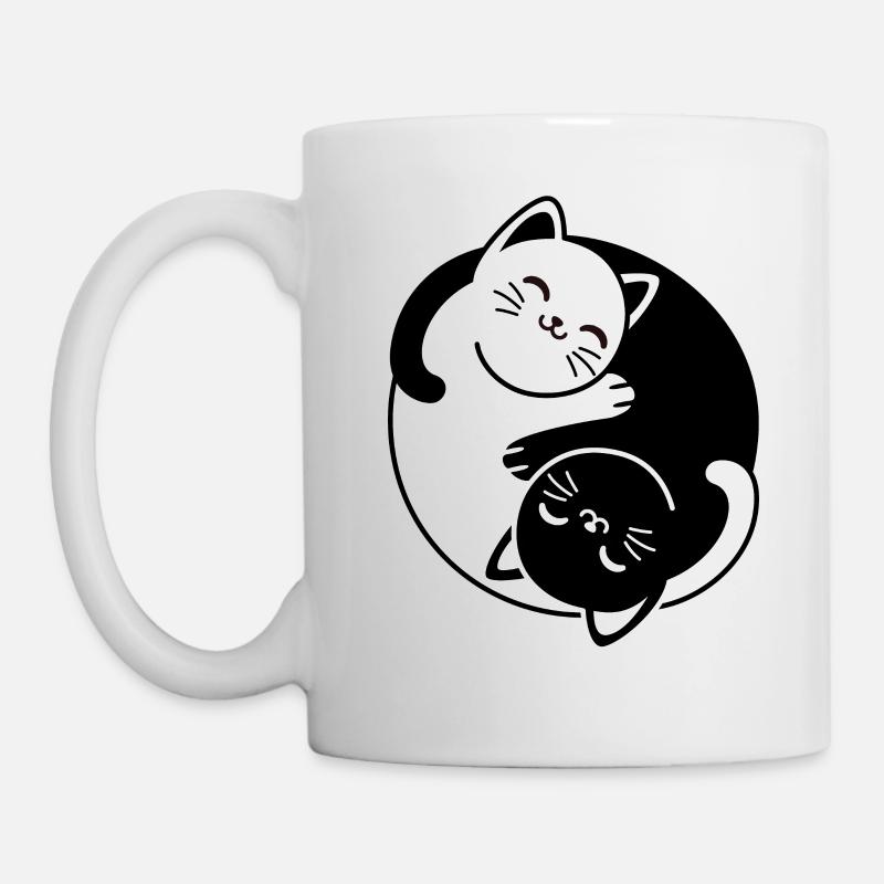 Chats Yin et Yang - Mug blanc - blanc