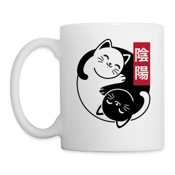 Chats Yin et Yang - Mug blanc - blanc - Gauche