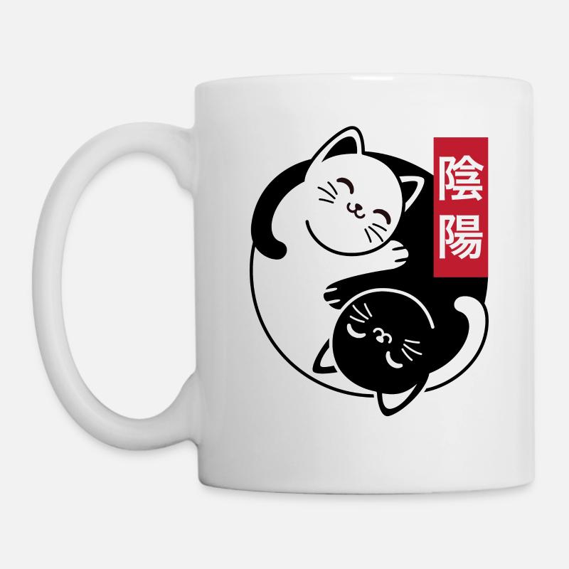 Yin and Yang Cats - Mug - white