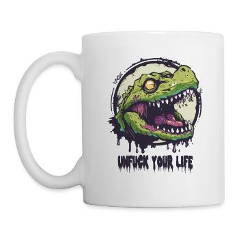 Ratschlag Alligator: Entf*cke dein Leben - Tasse - Weiß - Links