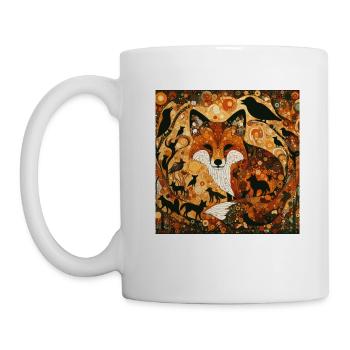 Renards peignant l'animal de la forêt de Klimt - Mug blanc - blanc - Gauche