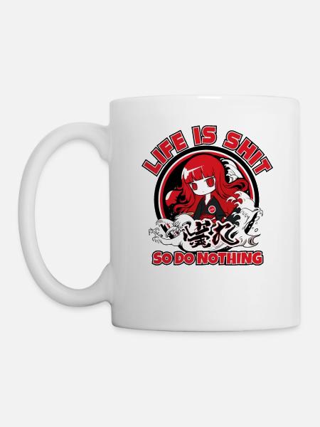 Sagesse : La vie est de la merde, alors ne faites rien - Mug blanc - blanc