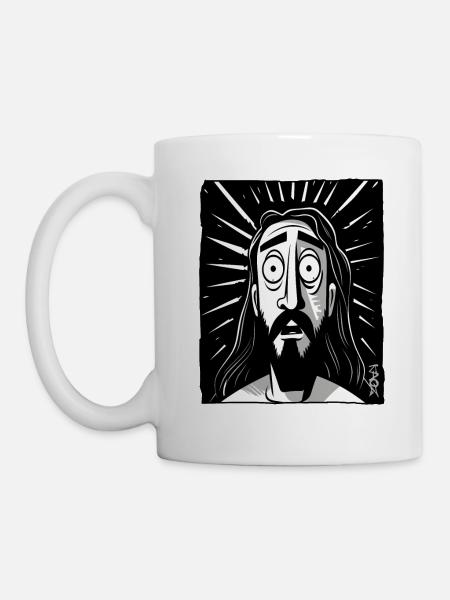 Cartoon Jesus Mann - Tasse - Weiß