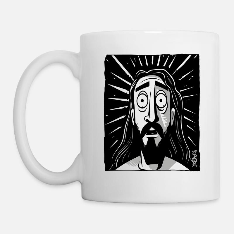Cartoon Jesus Mann - Tasse - Weiß