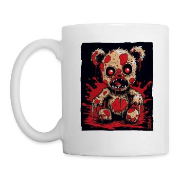 Creepy Zombie Horror Plush Toy Bear - Mug - white - Left