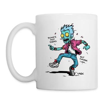Punk ist nicht tot, aber ich: Punker Zombie - Tasse - Weiß - Links